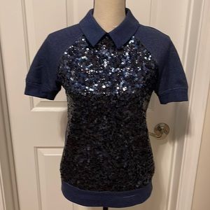 Kate Spade Denim Sequined Top